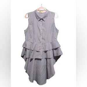 Gianni Bini Striped Sleeveless Peplum Top